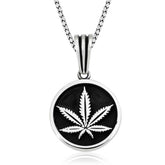 Collier en feuille de chanvre en argent